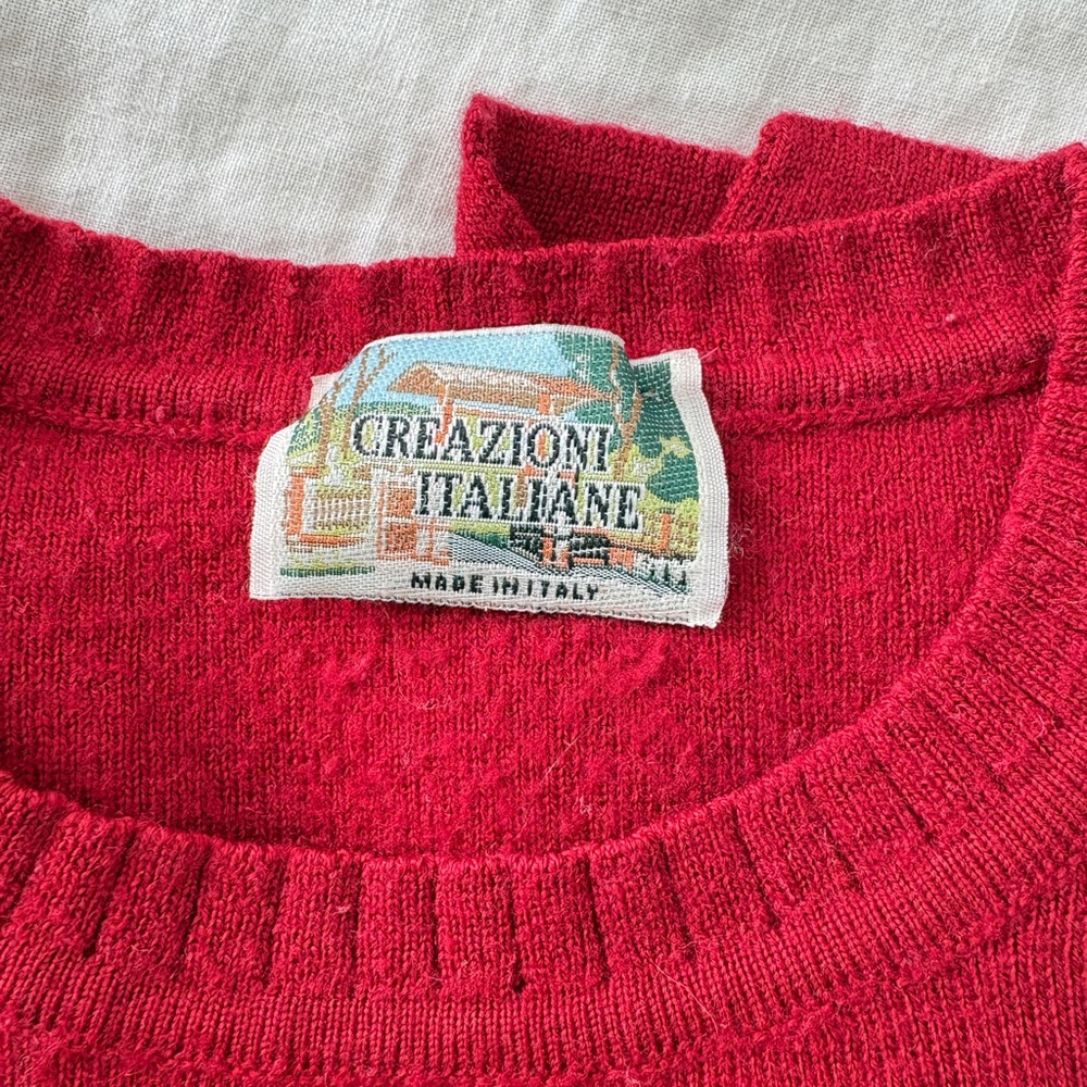 Red Geometric Pattern Crewneck Sweater - Picture 4 of 9